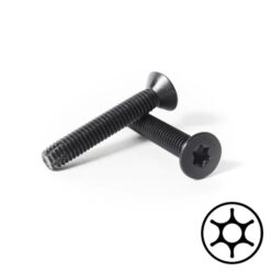 Pin-Flat 6-Lobe Machine Screw Steel / Zinc 3Cr Plated Black M2.6x10